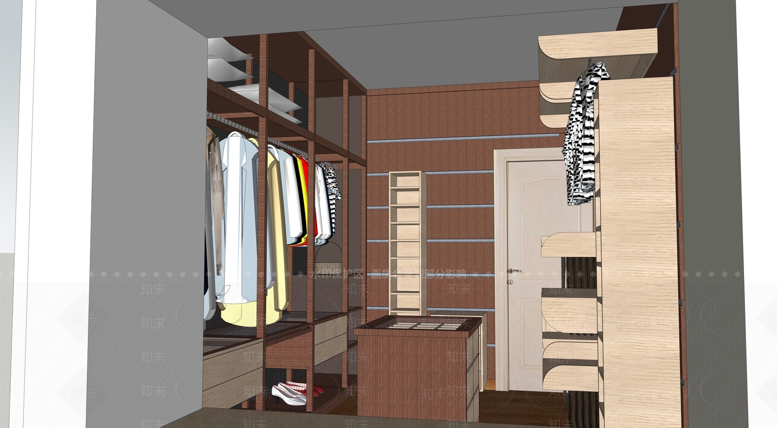 现代衣帽间SU模型下载【ID:1189160099】