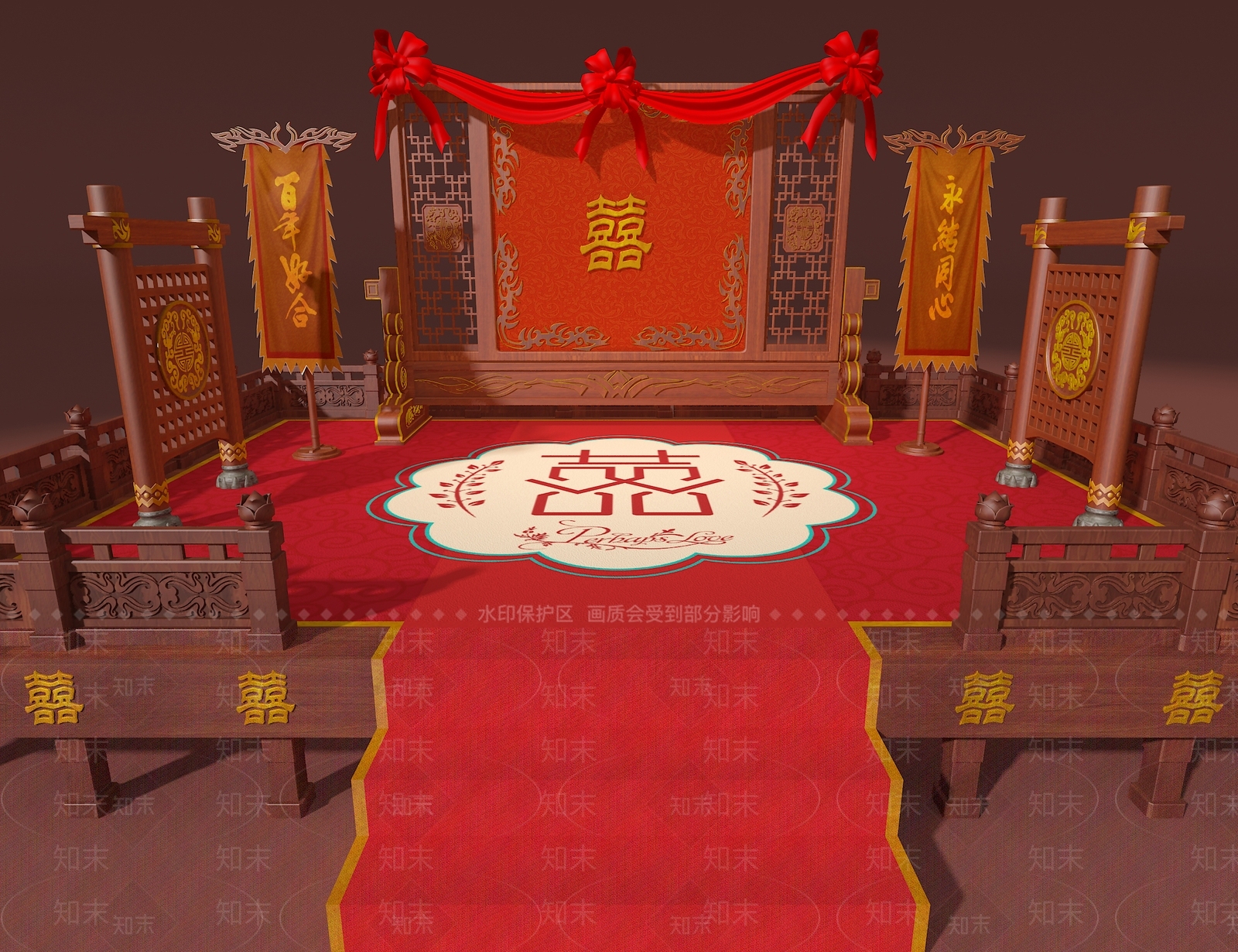中式舞台3D模型下载【ID:1189164453】