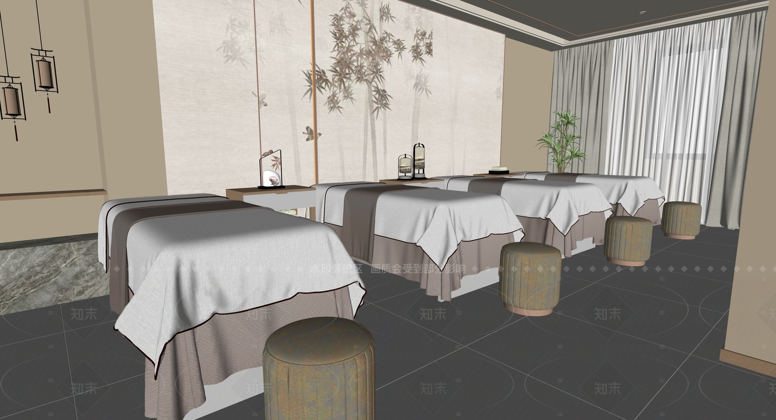 现代中式新中式会所SU模型下载【ID:1189164552】