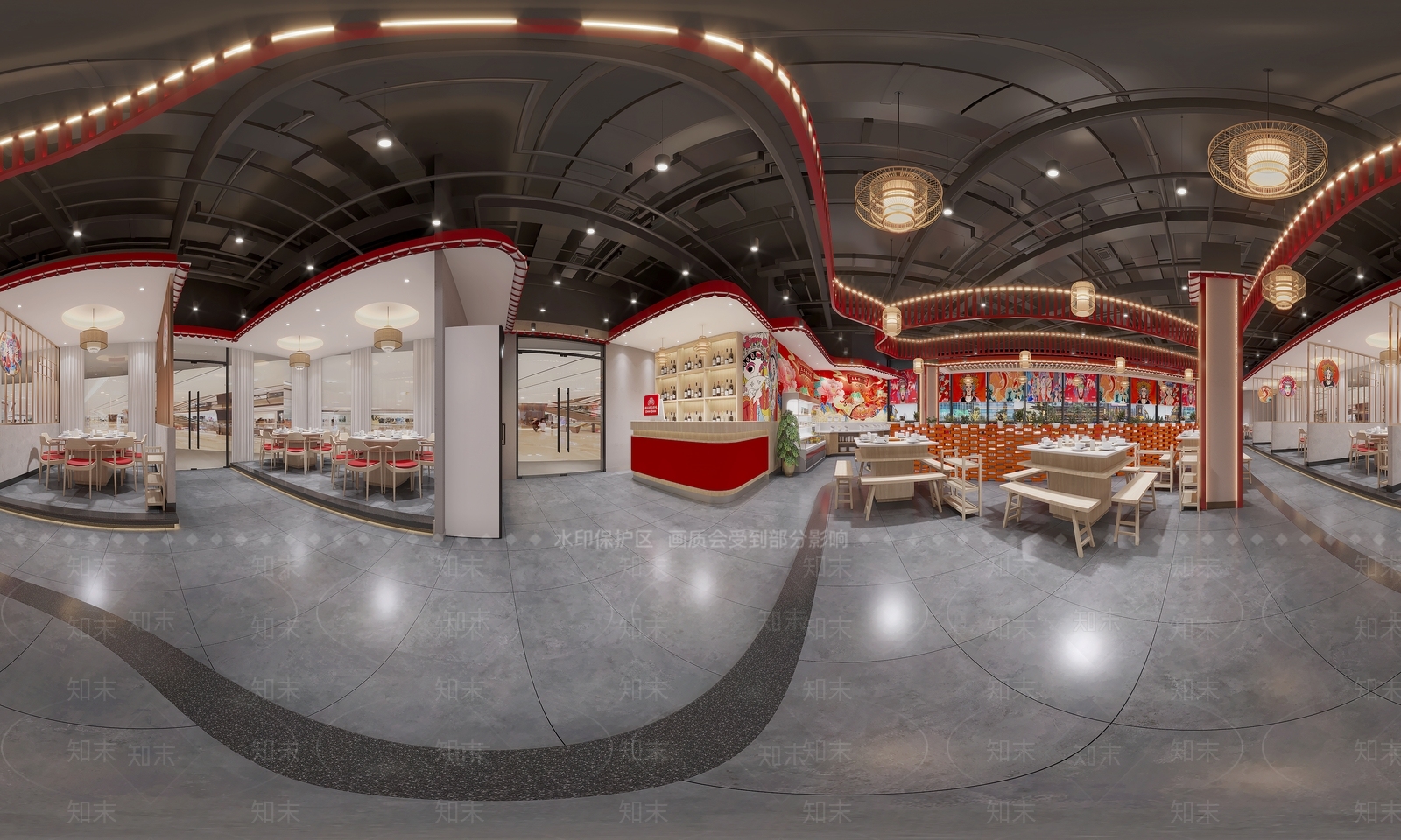 新中式中式火锅店3D模型下载【ID:1189165236】