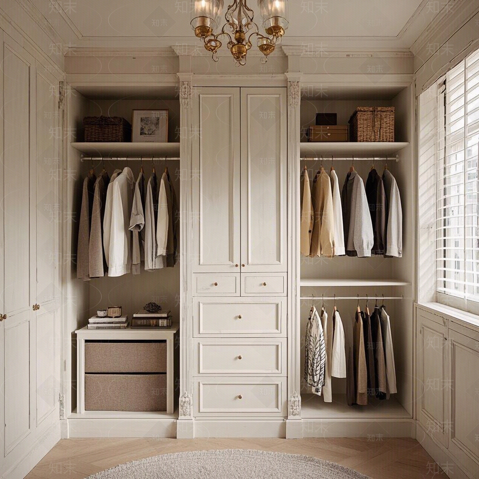 法式奶油卧室贴图下载【ID:1189166882】