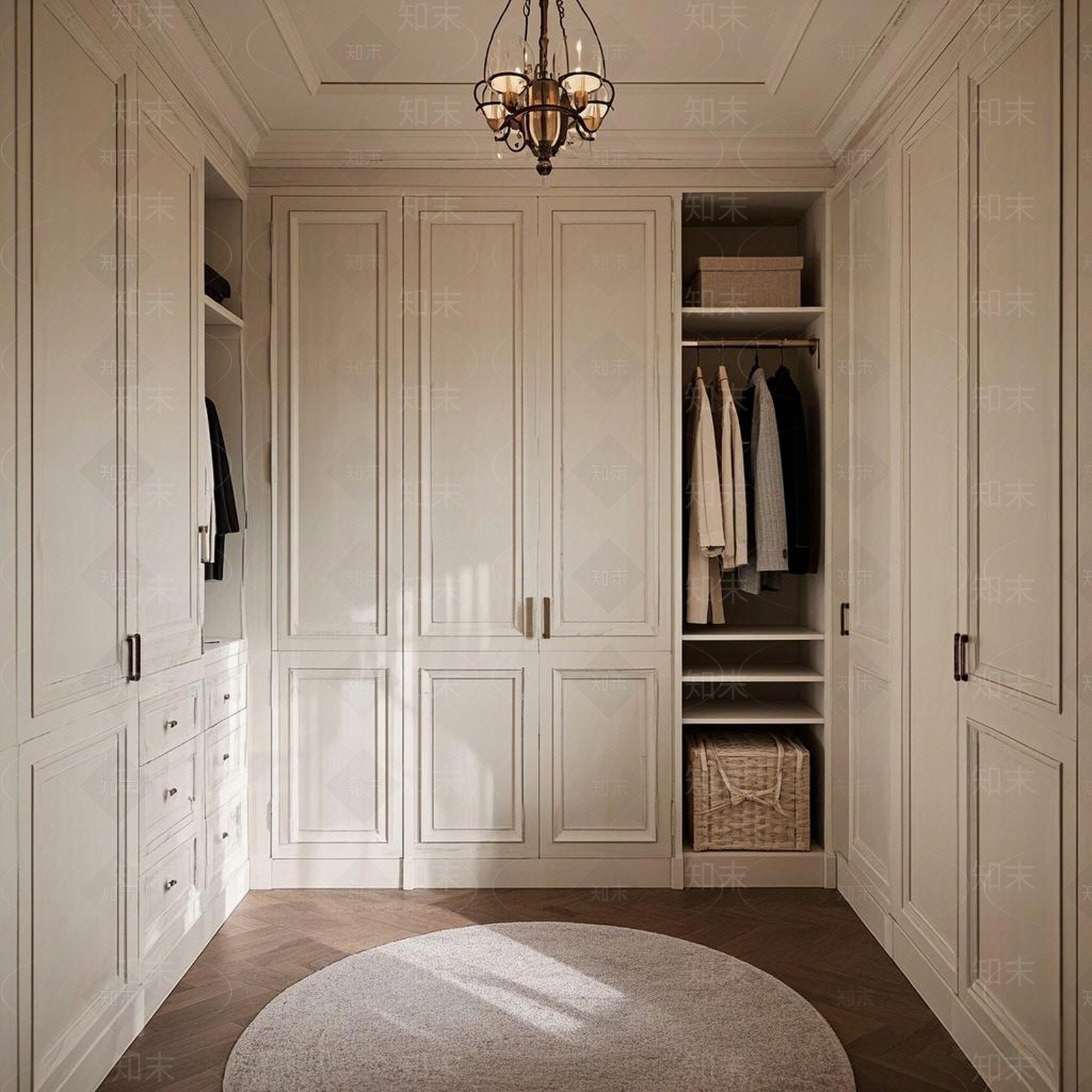 法式奶油卧室贴图下载【ID:1189166809】