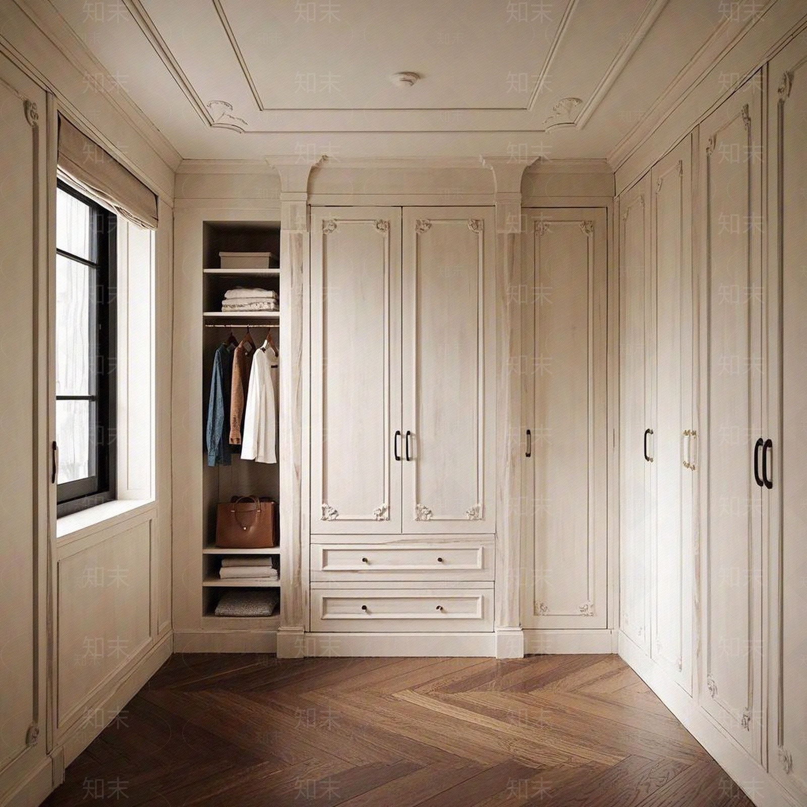 法式奶油卧室贴图下载【ID:1189167459】