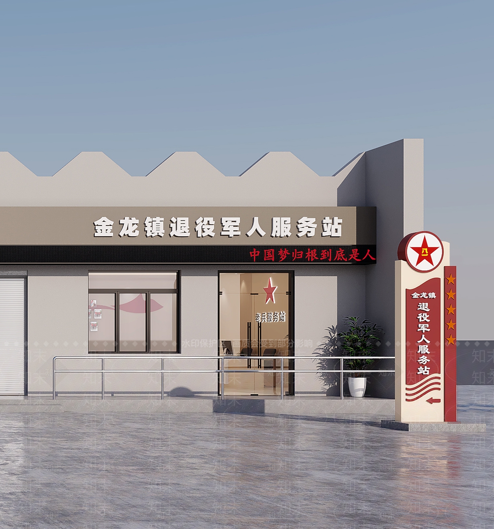 现代新中式其他建筑外观3D模型下载【ID:1189167587】