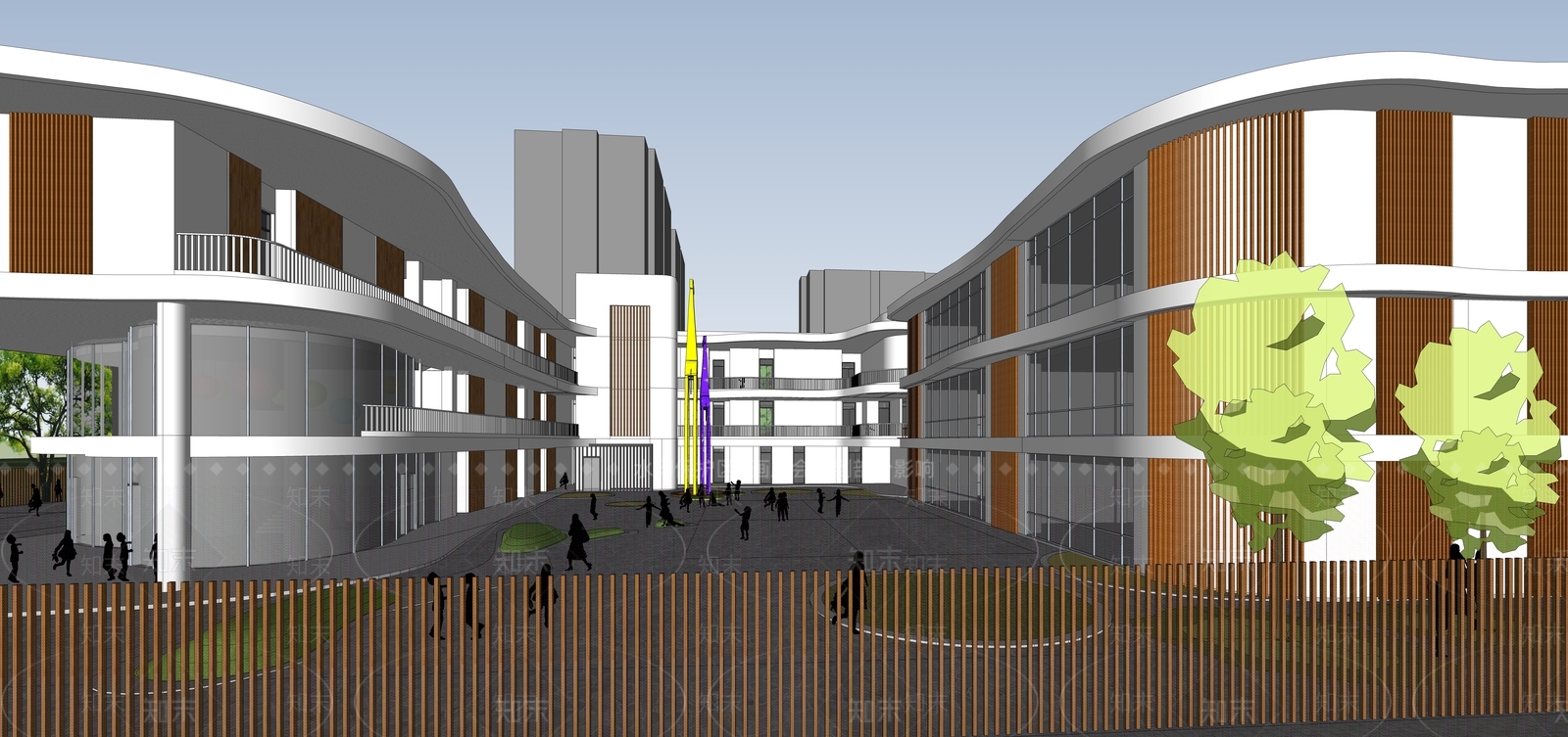 现代展览馆建筑SU模型下载【ID:1189167817】