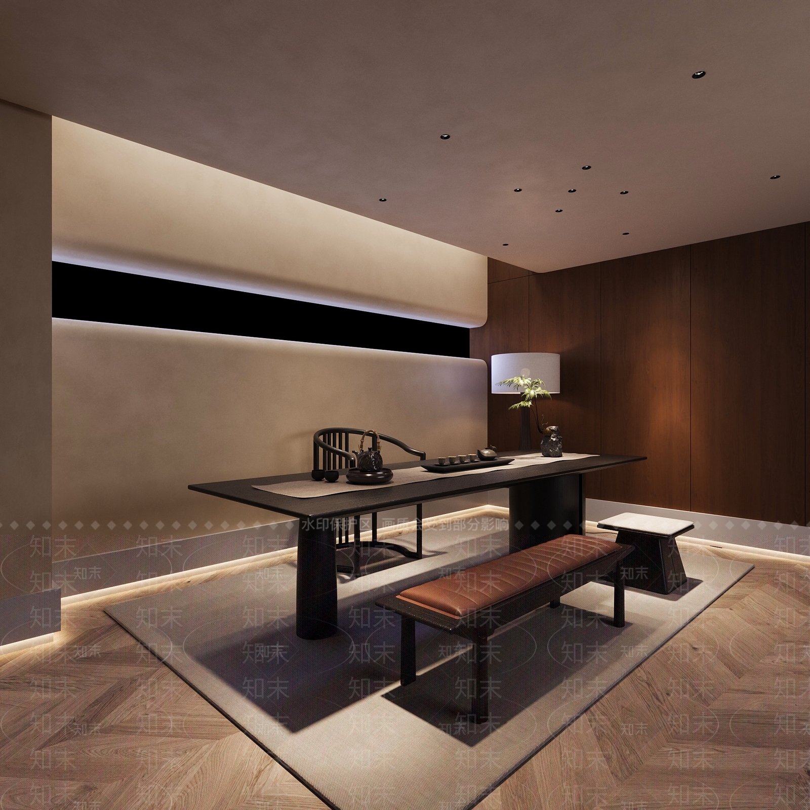 新中式奶油茶室3D模型下载【ID:1189168508】