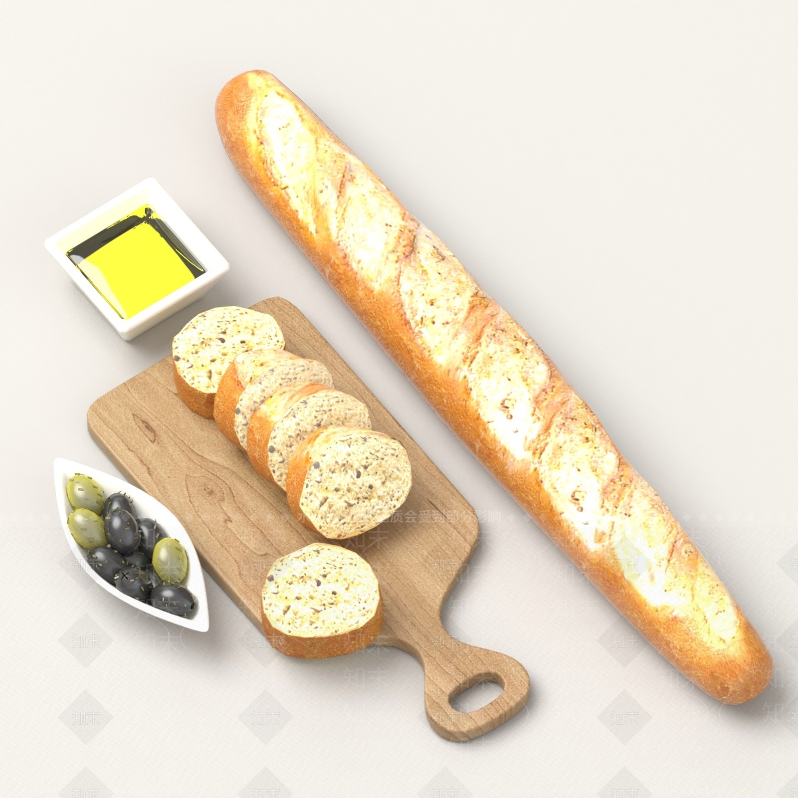 酒水食物3D模型下载【ID:1189169331】