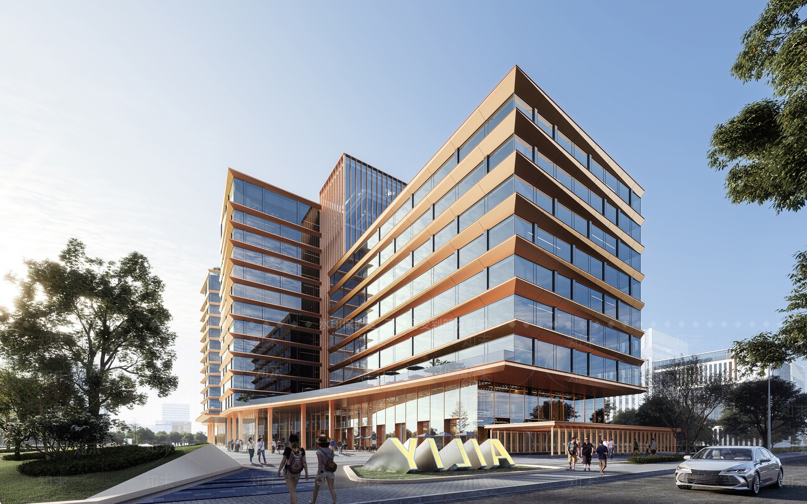 现代简约办公楼SU模型下载【ID:1189170867】