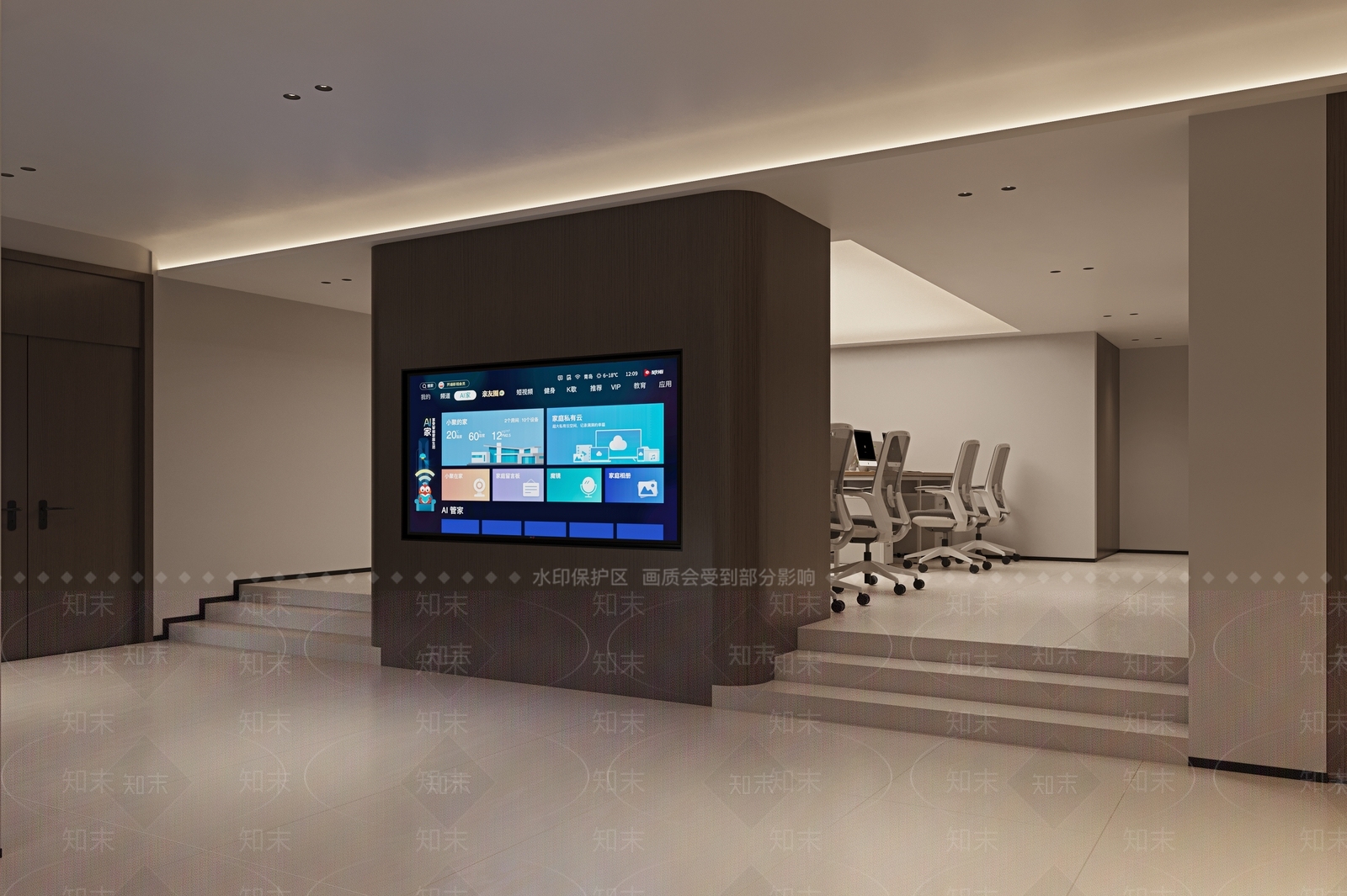 现代办公大厅3D模型下载【ID:1189170355】