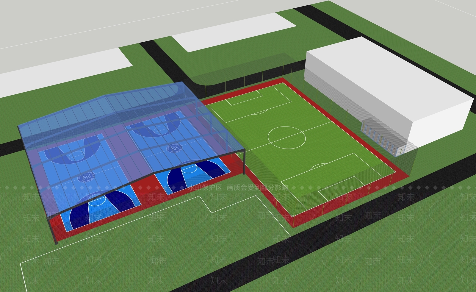 现代广场景观SU模型下载【ID:1189170882】