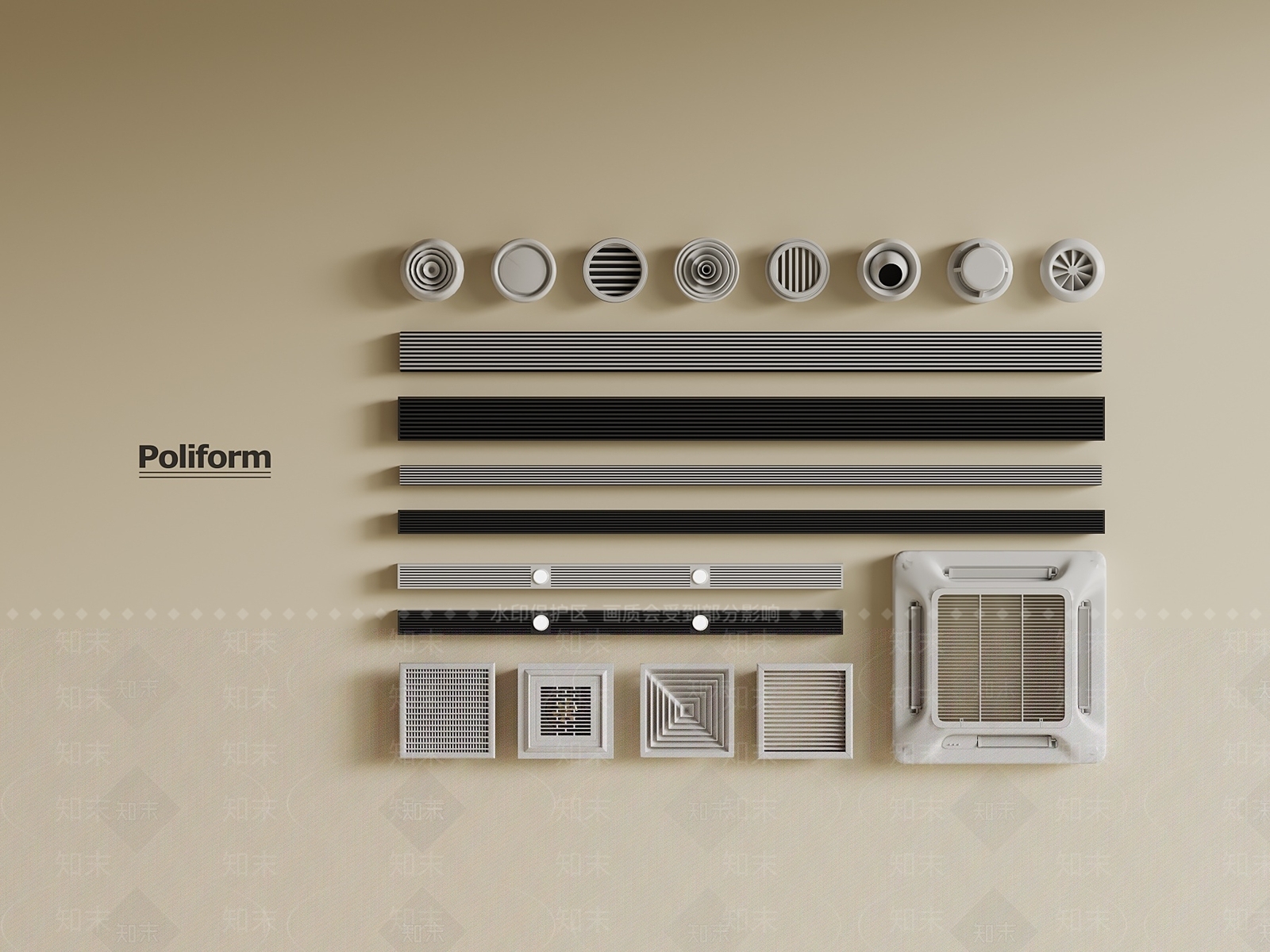 空调出风口SU模型下载【ID:1189173315】