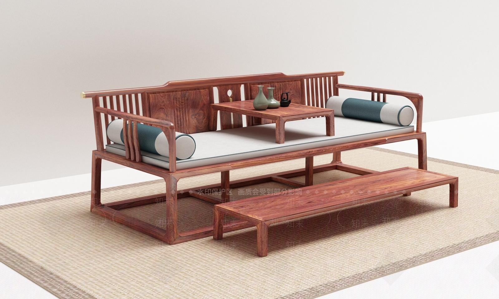 新中式躺椅3D模型下载【ID:1189175390】