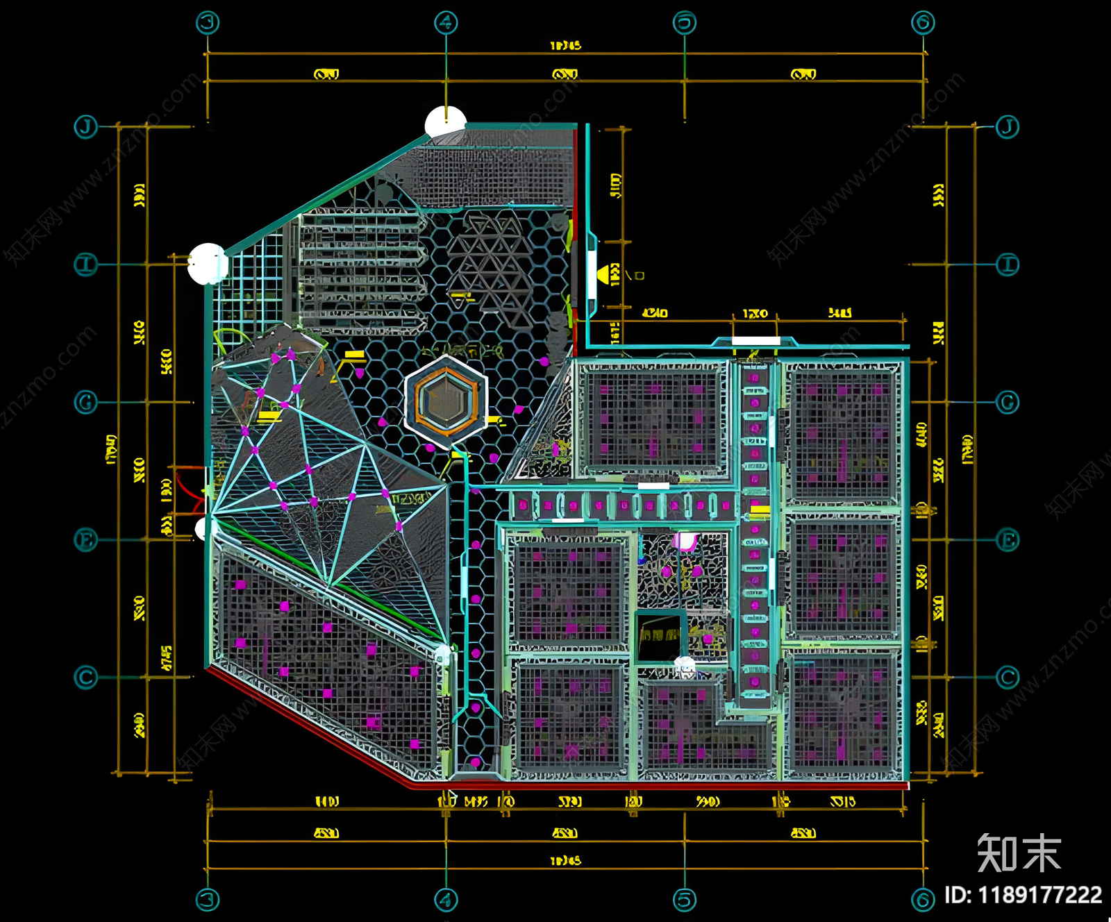 现代电玩城cad施工图下载【ID:1189177222】