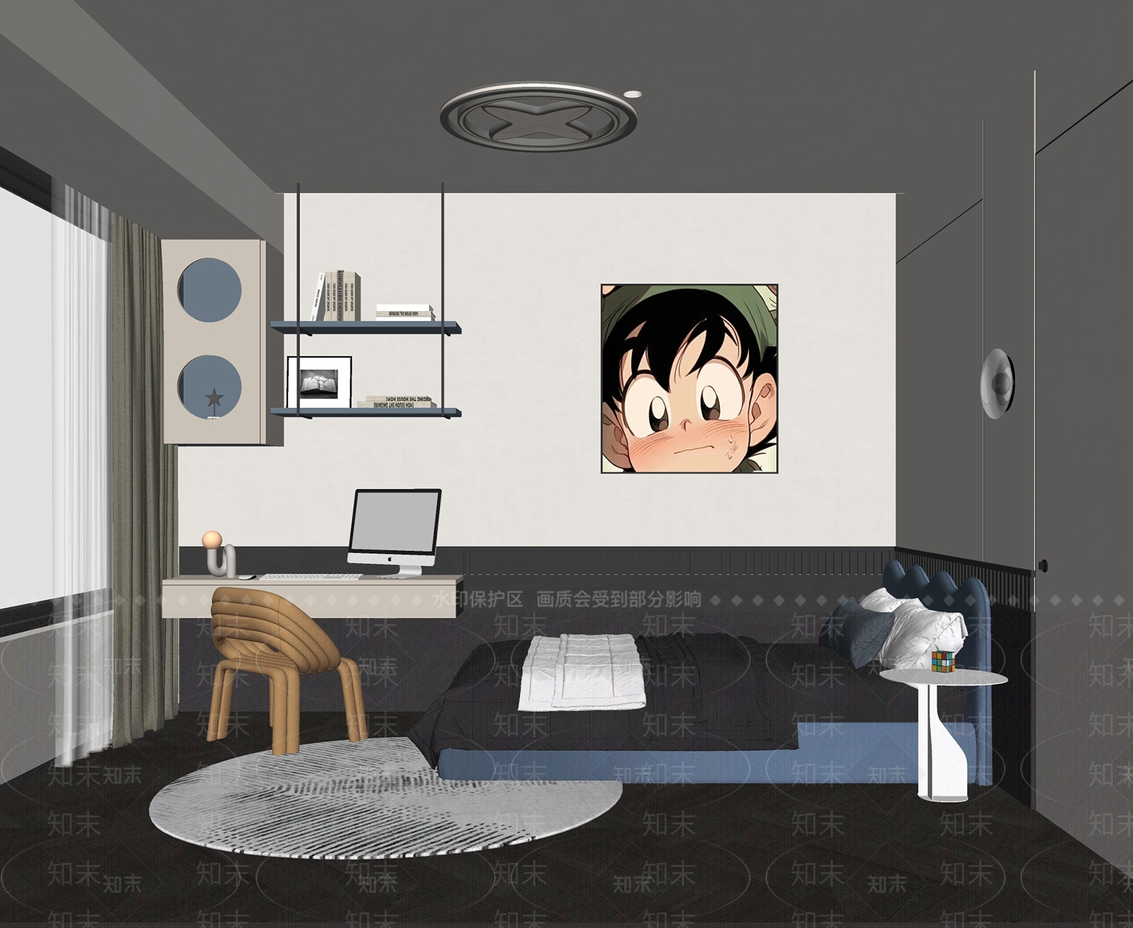 卡通装饰挂画挂画SU模型下载【ID:1227402477】