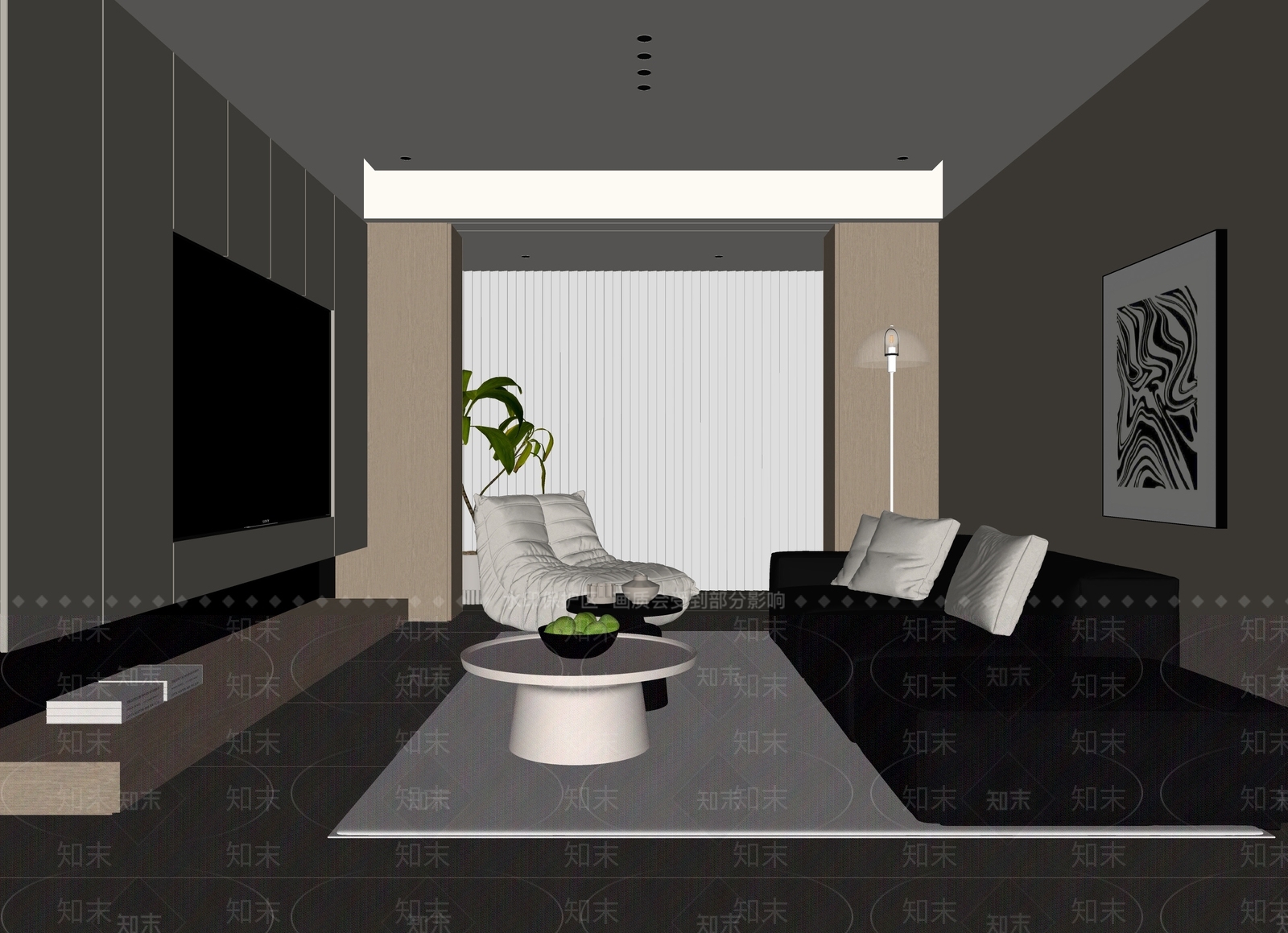 抽象装饰挂画抽象画SU模型下载【ID:1227545987】