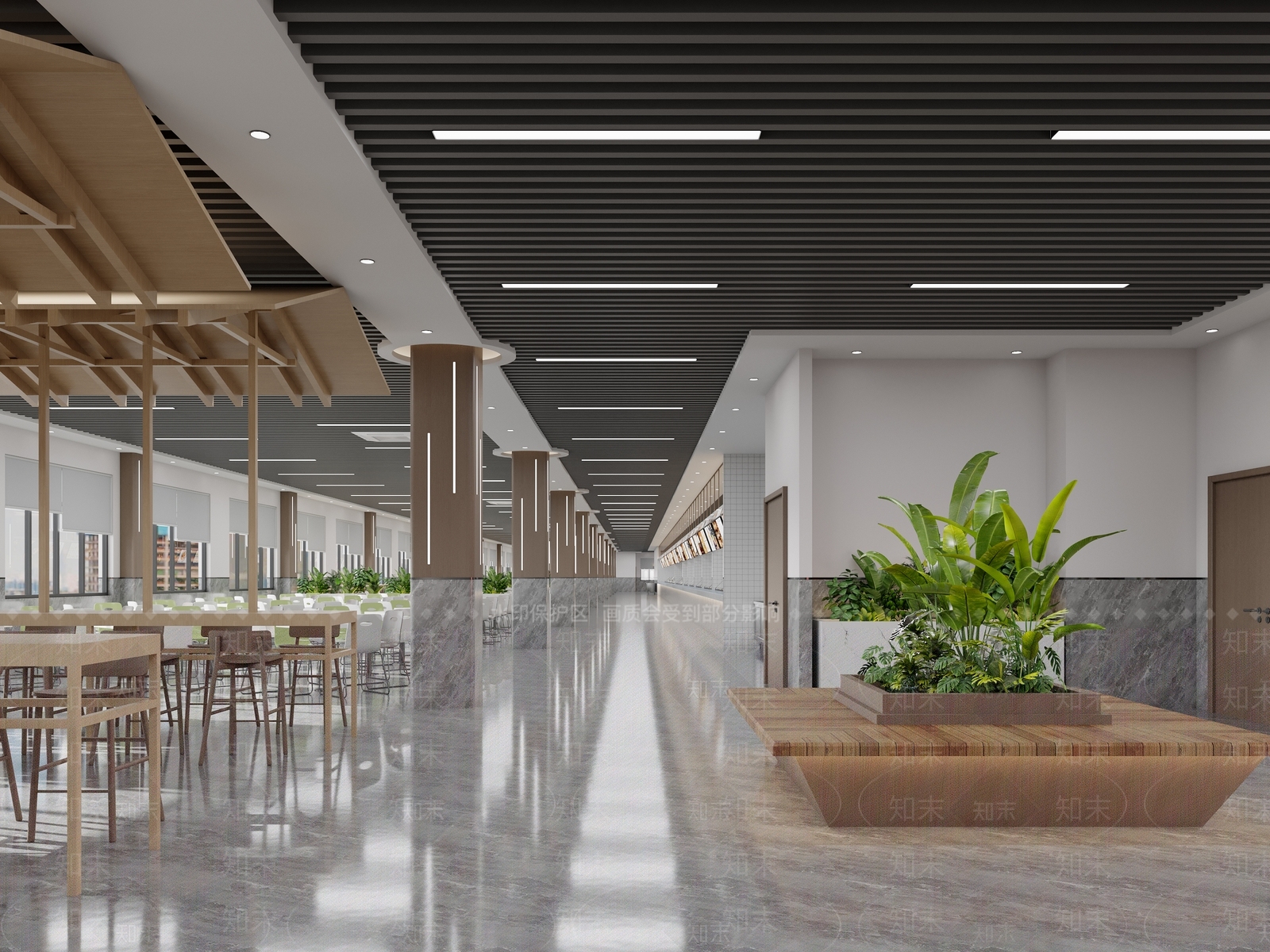 新中式现代食堂3D模型下载【ID:1189184886】