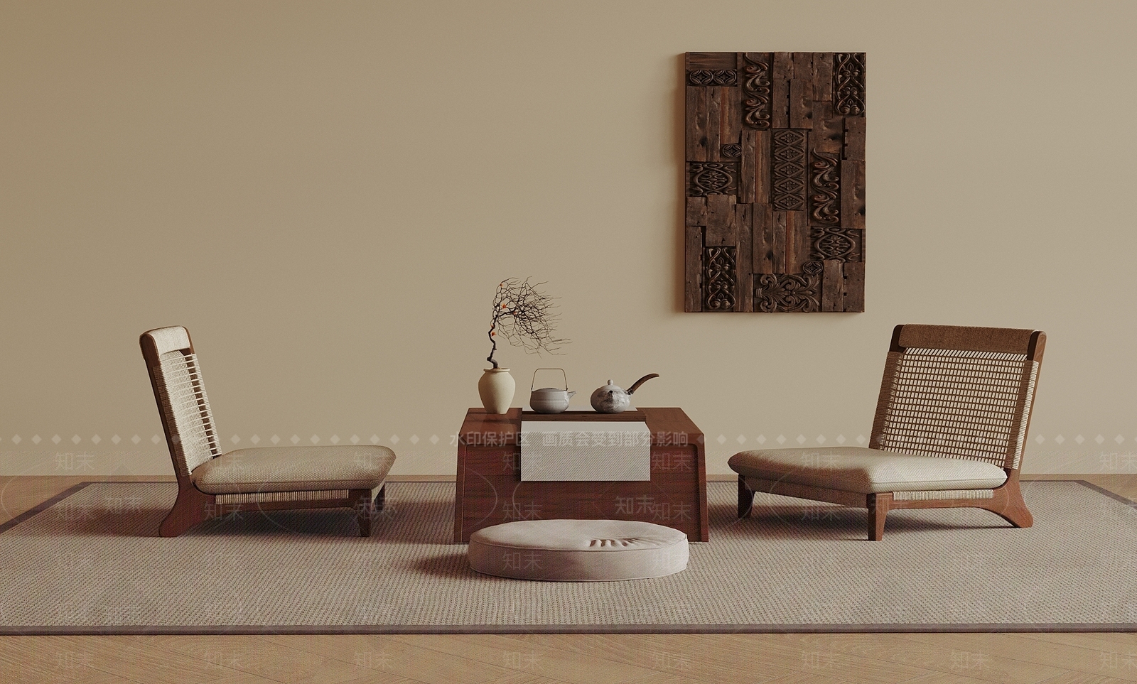 日式茶室SU模型下载【ID:1189184645】