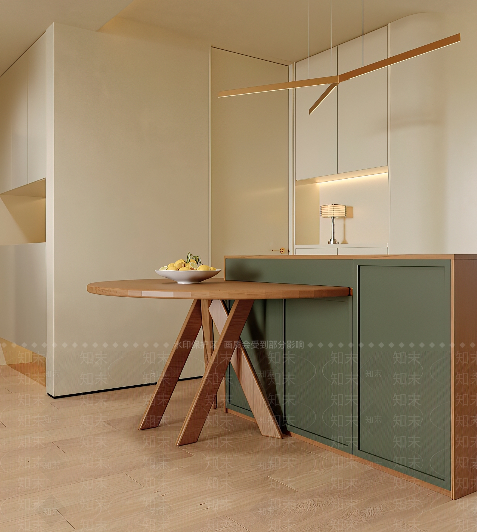 奶油餐桌3D模型下载【ID:1189189112】