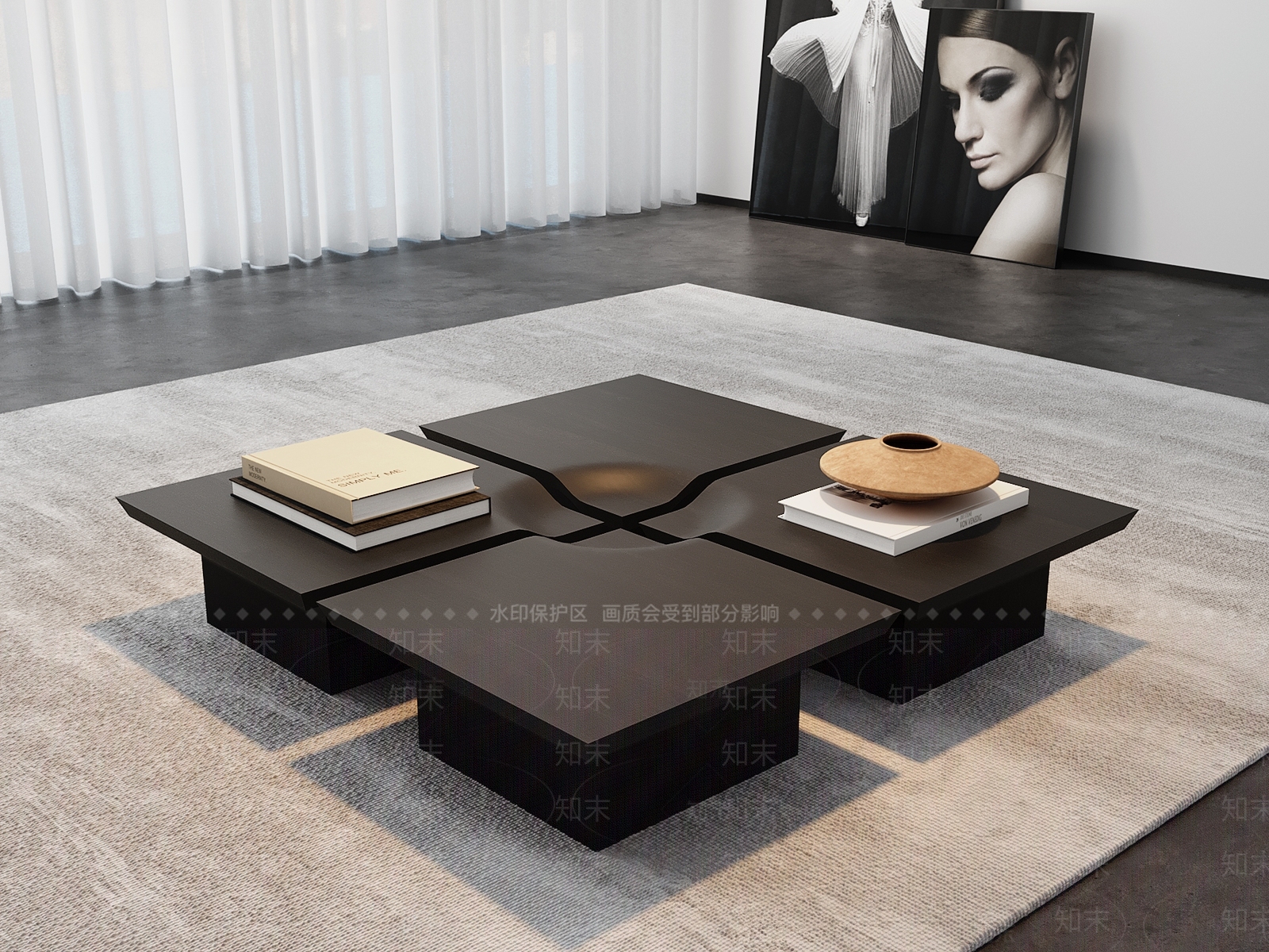 侘寂现代茶几3D模型下载【ID:1189189381】