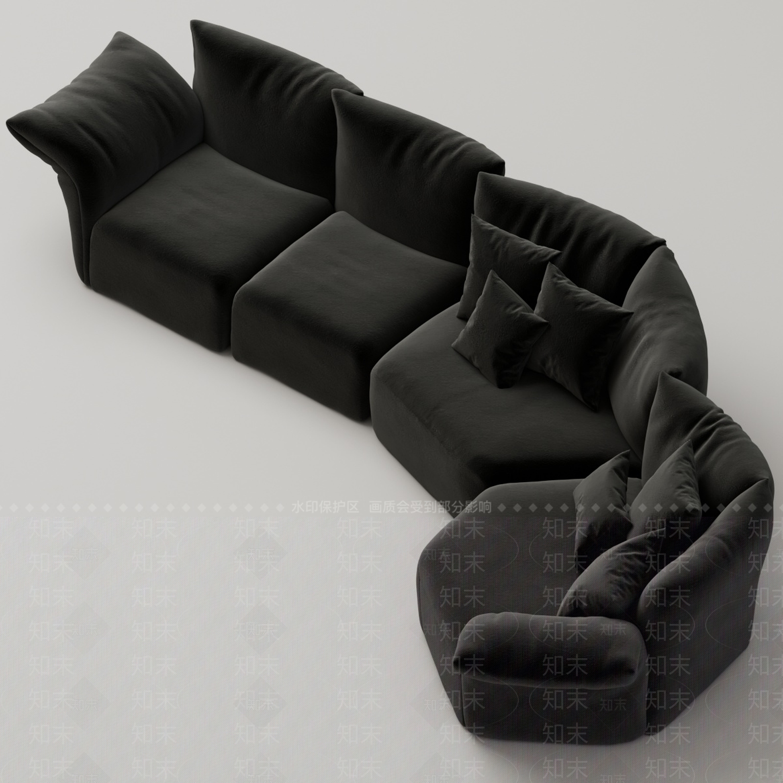 现代卡座沙发3D模型下载【ID:1189191820】