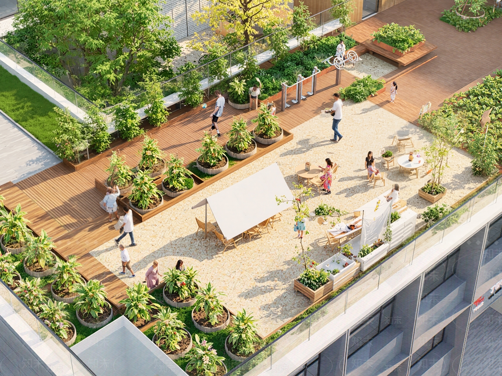现代屋顶花园SU模型下载【ID:1189194740】