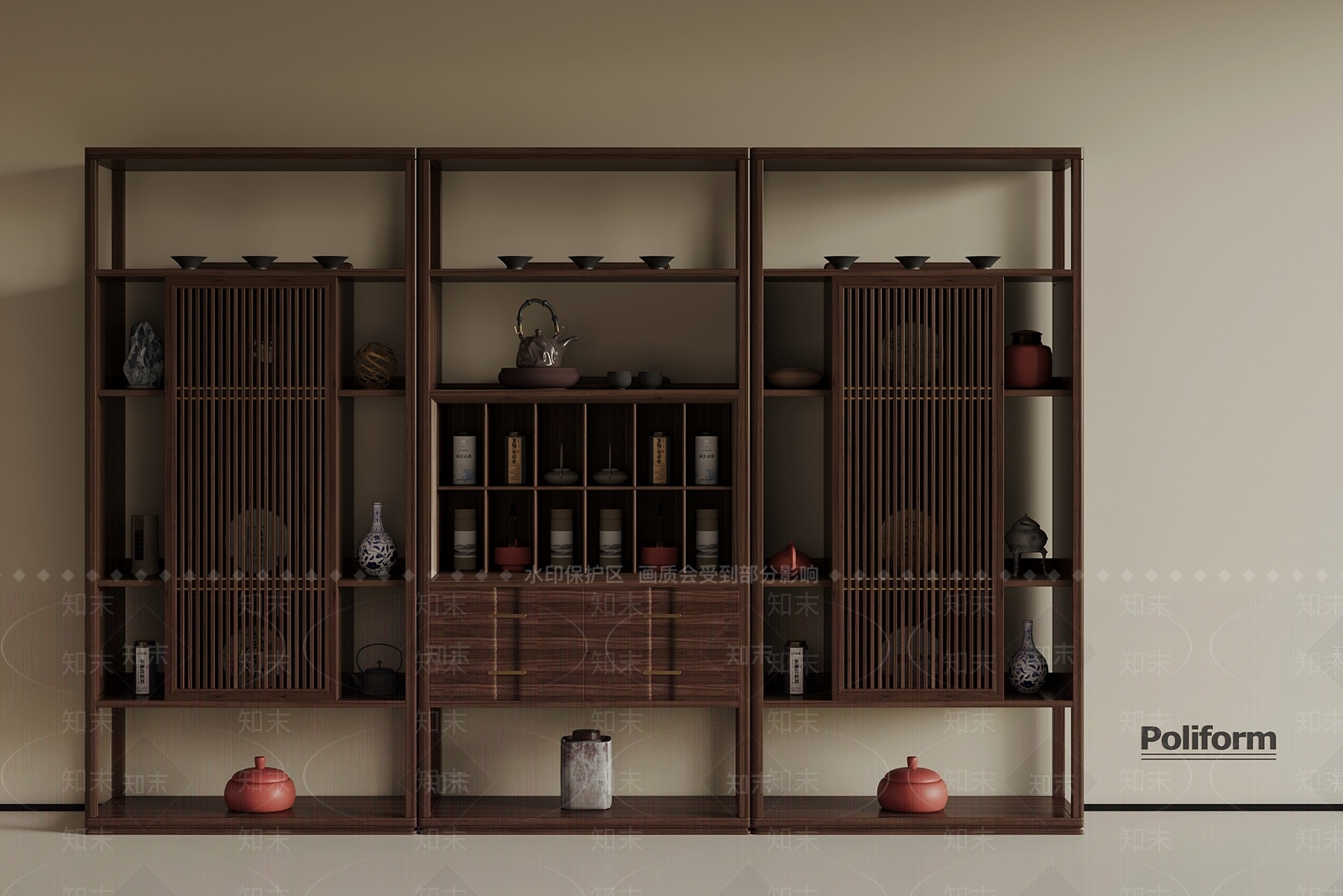 新中式博古架3D模型下载【ID:1189194733】