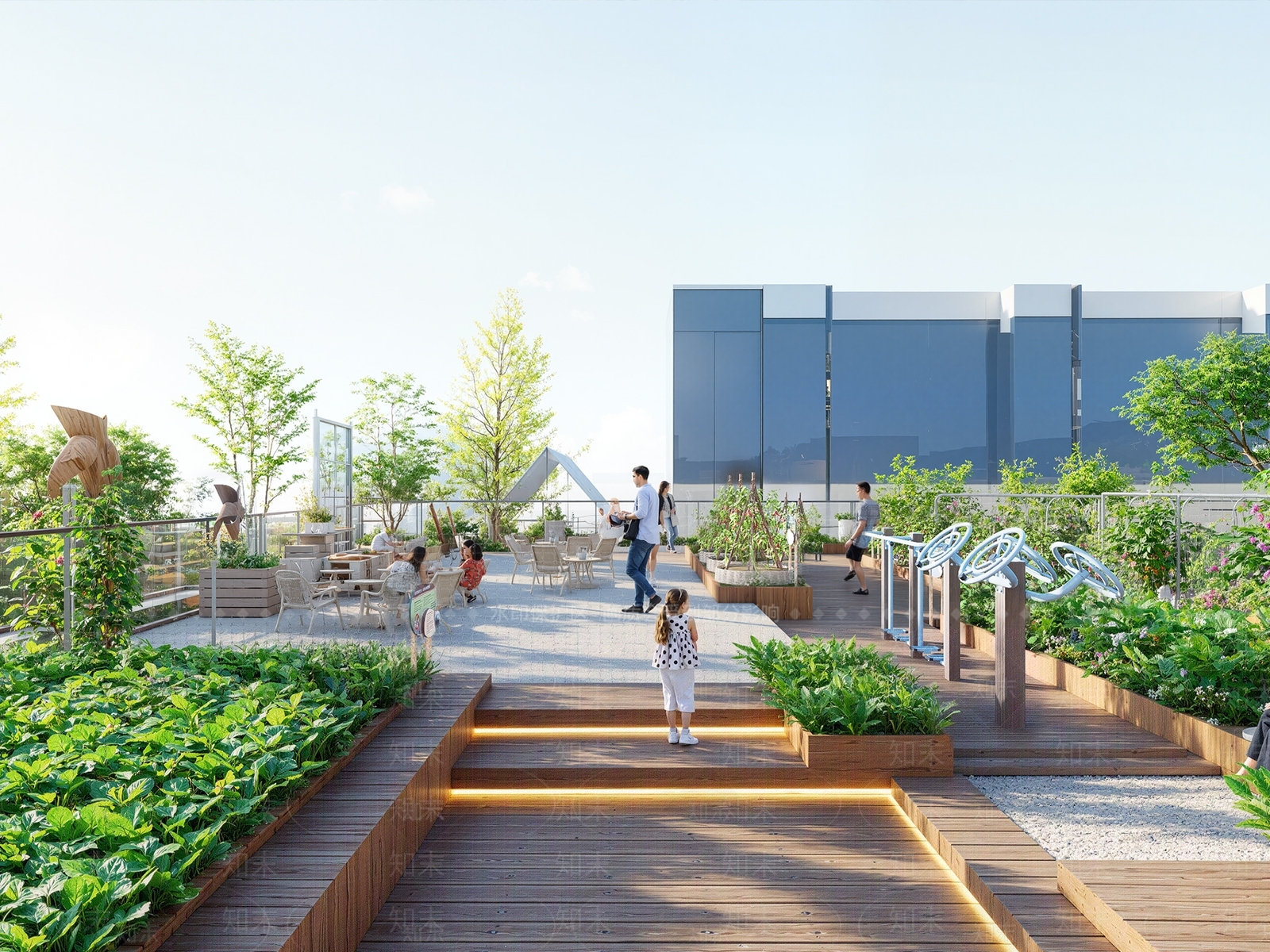 现代屋顶花园SU模型下载【ID:1189194740】