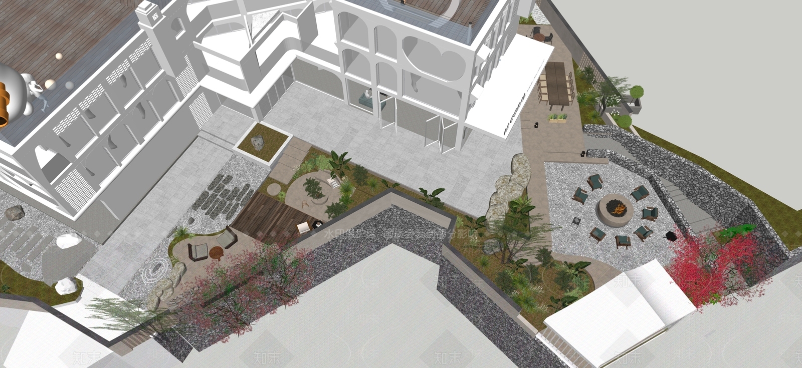 现代轻奢小公建SU模型下载【ID:1189199576】