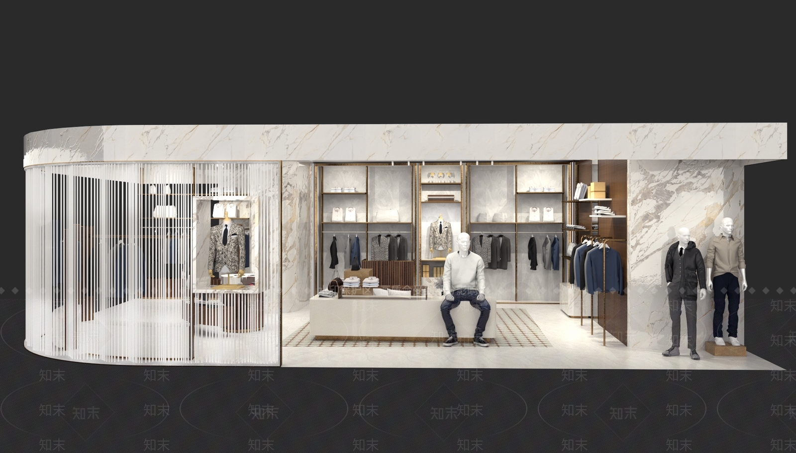 意式轻奢服装店SU模型下载【ID:1189259977】