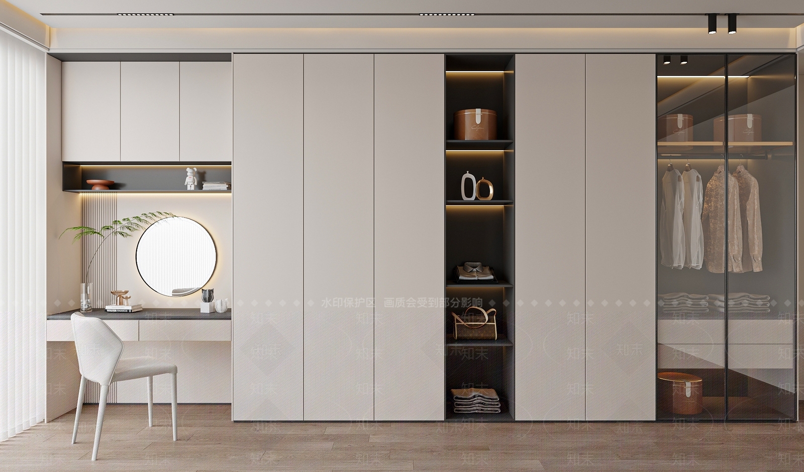 现代简约衣柜SU模型下载【ID:1189201273】