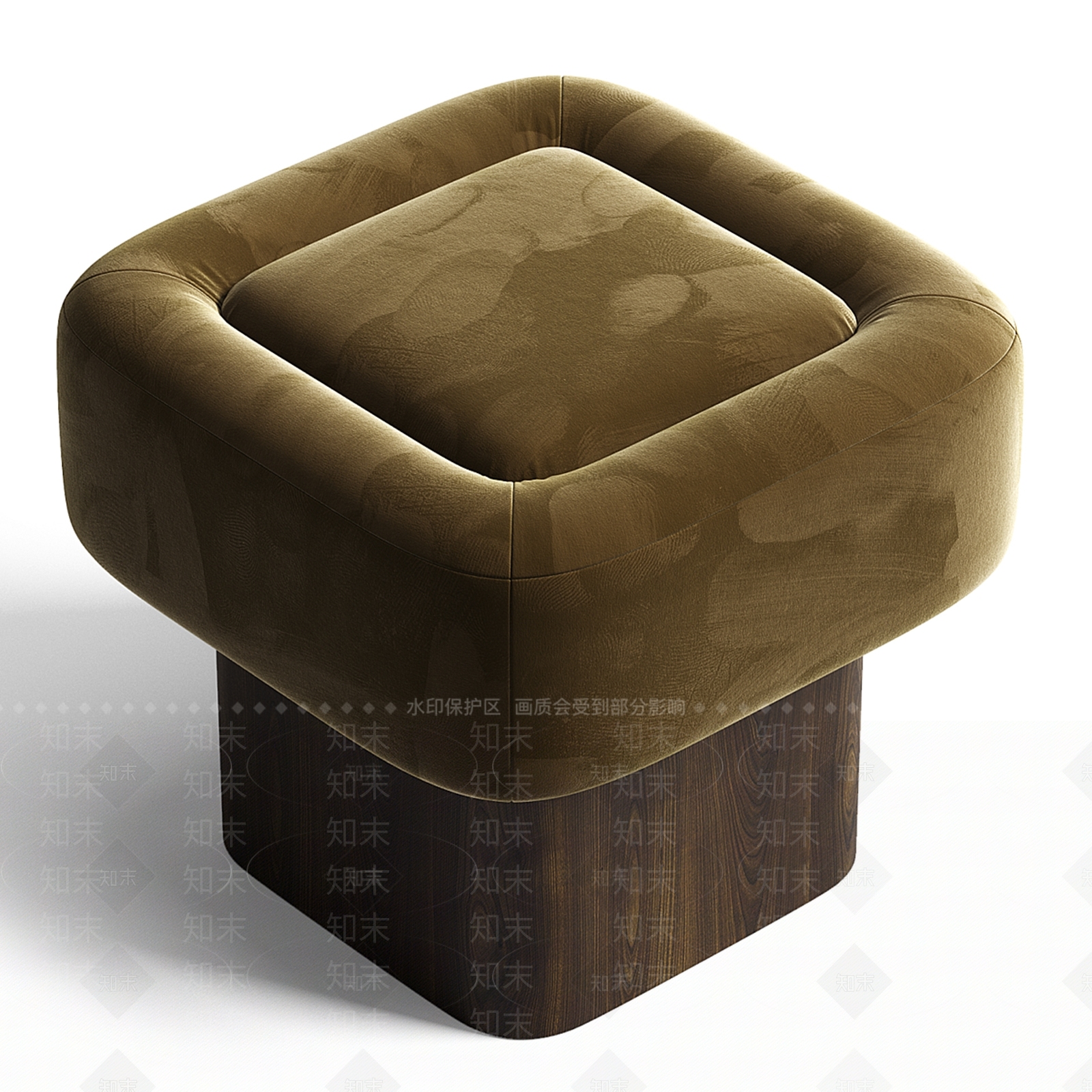现代奶油沙发凳3D模型下载【ID:1189211548】