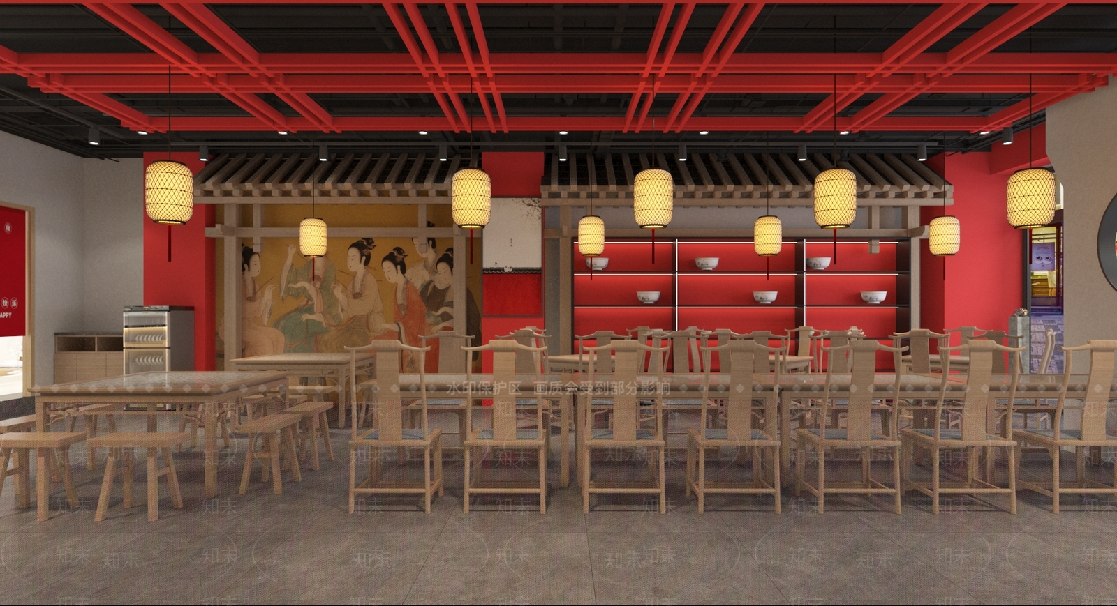新中式面馆3D模型下载【ID:1215066297】