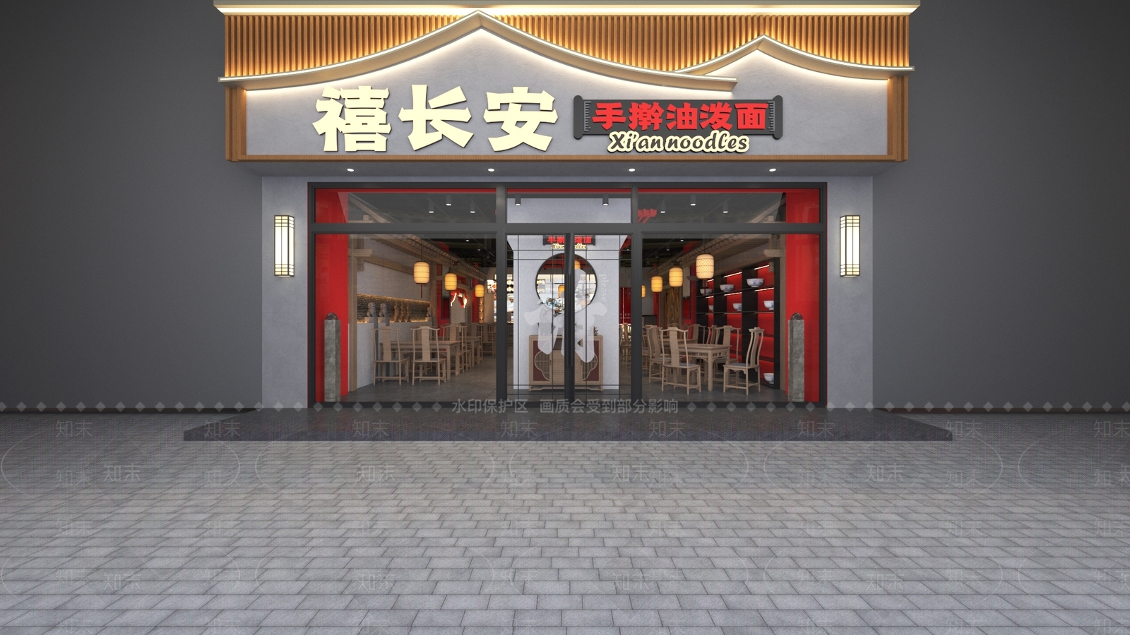 新中式中餐厅3D模型下载【ID:1189213941】