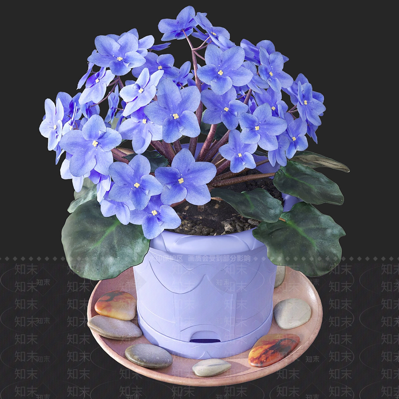 现代奶油花盆3D模型下载【ID:1189213917】