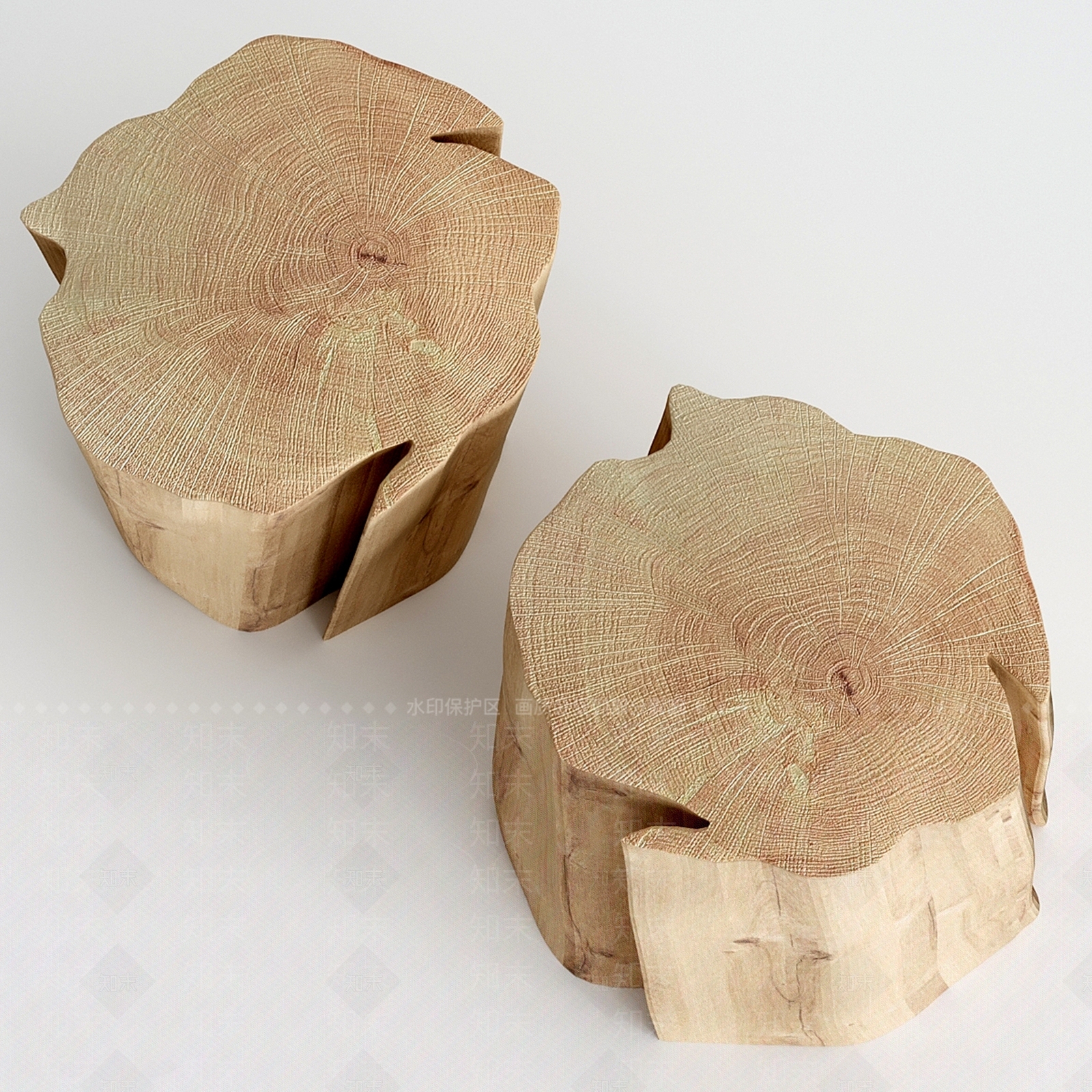 侘寂原木沙发凳3D模型下载【ID:1189214186】