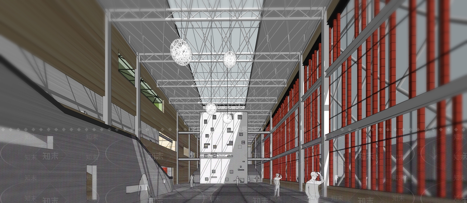 现代展览馆建筑SU模型下载【ID:1189214772】