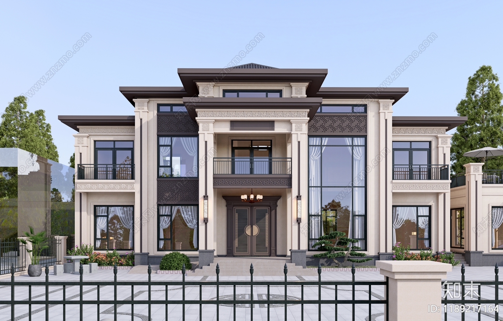 新中式别墅建筑施工图下载【ID:1189217164】