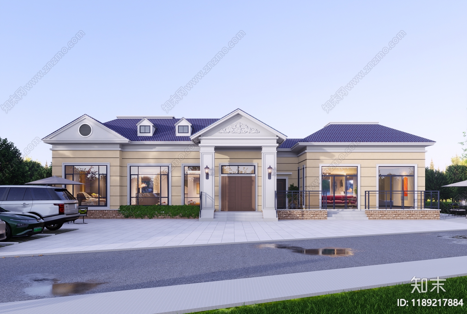 欧式别墅建筑施工图下载【ID:1189217884】