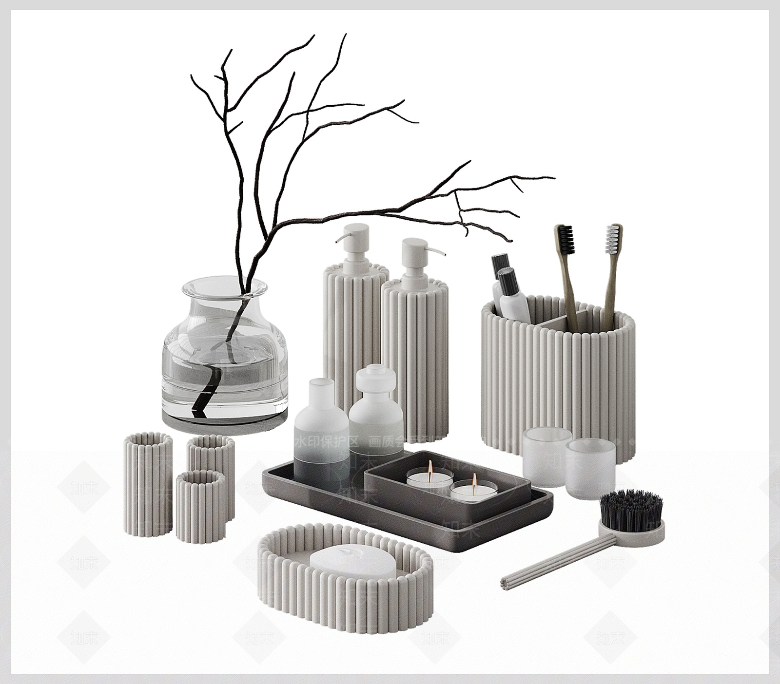 洗浴用品3D模型下载【ID:1189219615】