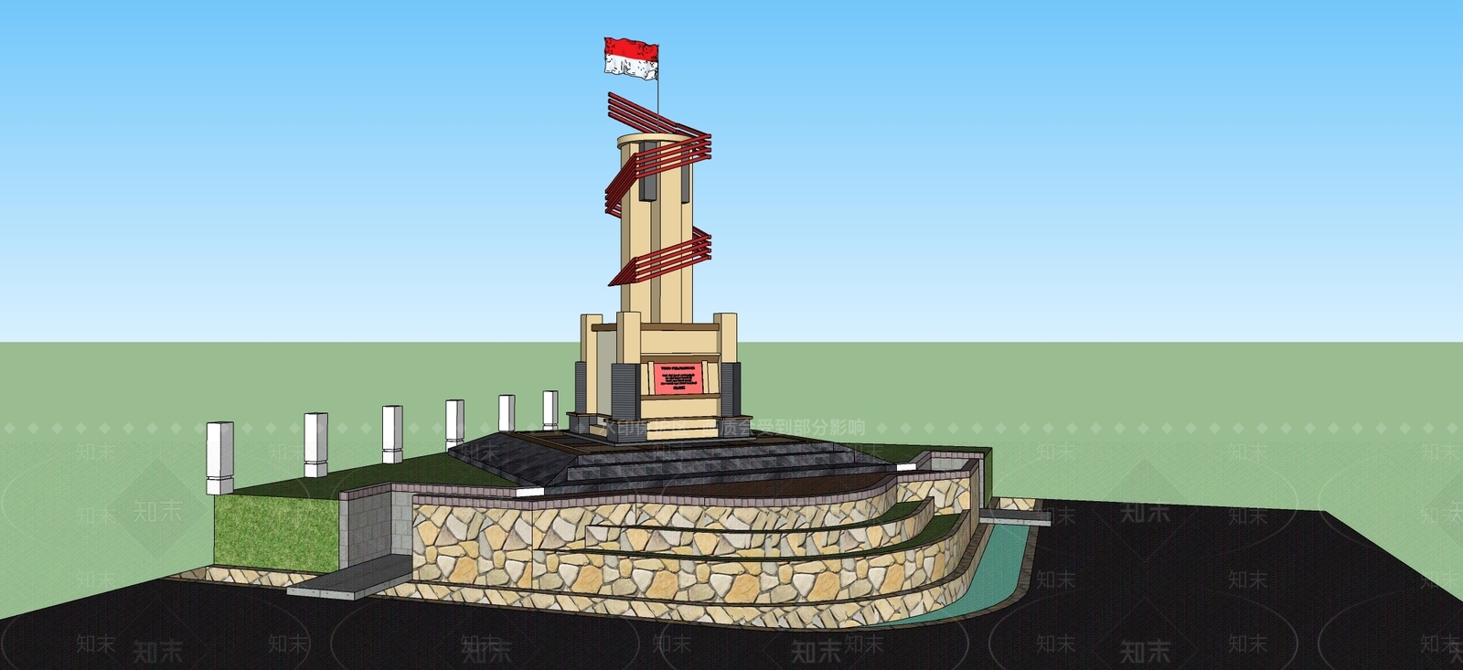 现代美式风格建筑SU模型下载【ID:1189219947】