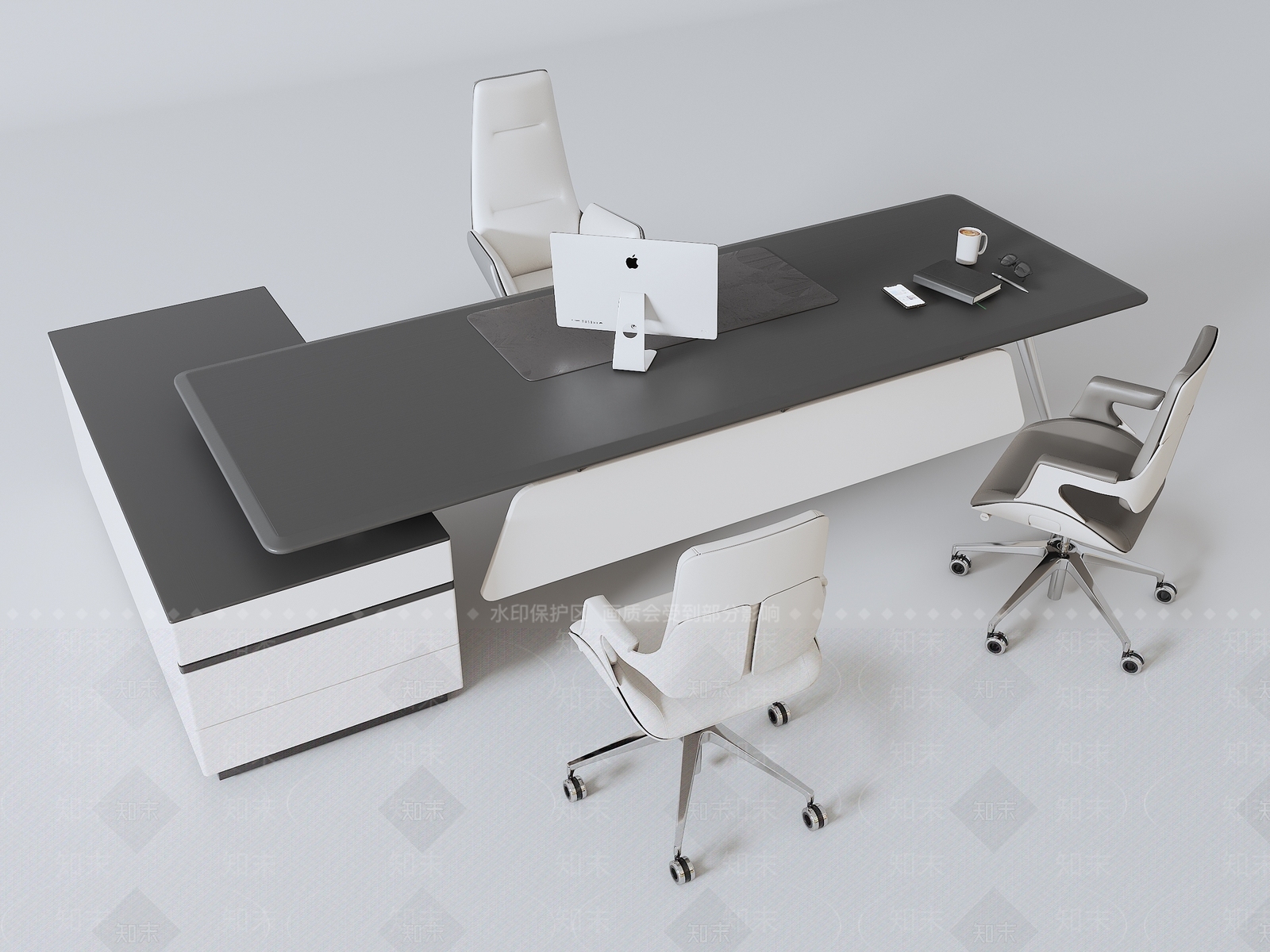 现代办公桌3D模型下载【ID:1189220897】