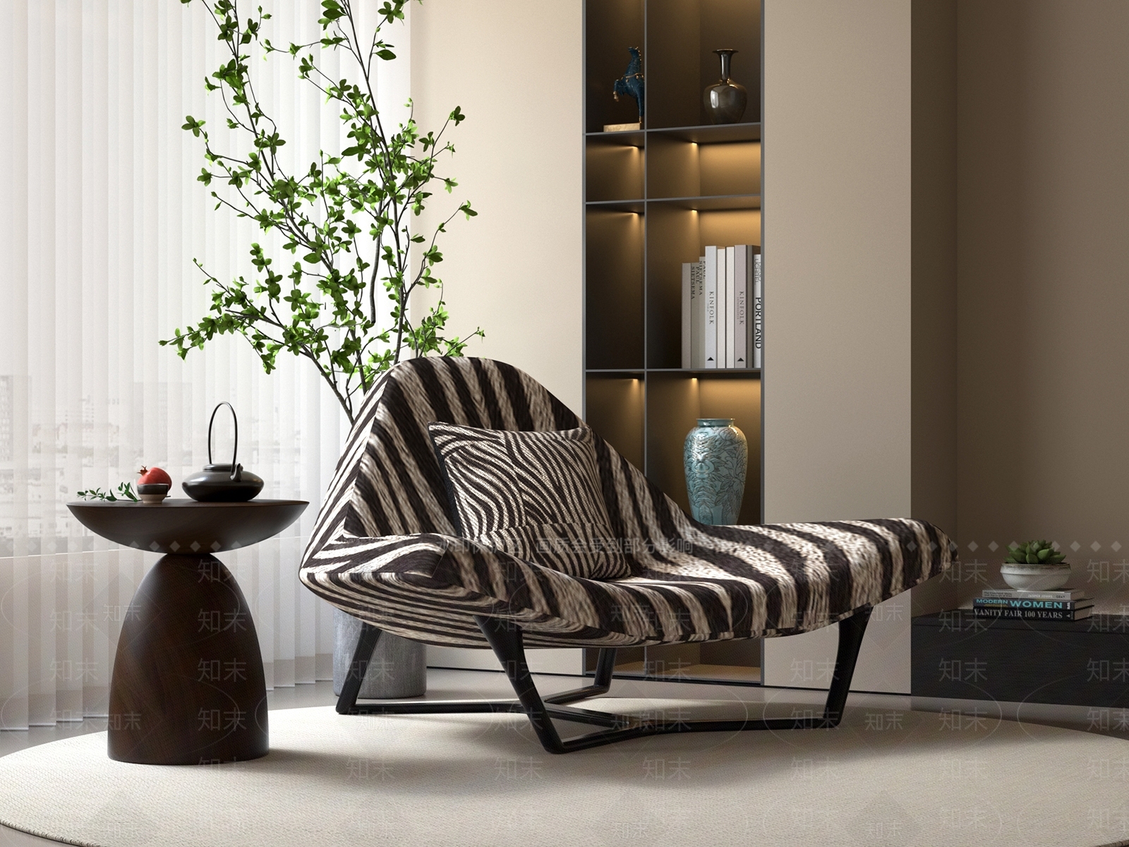现代单人沙发3D模型下载【ID:1189222299】