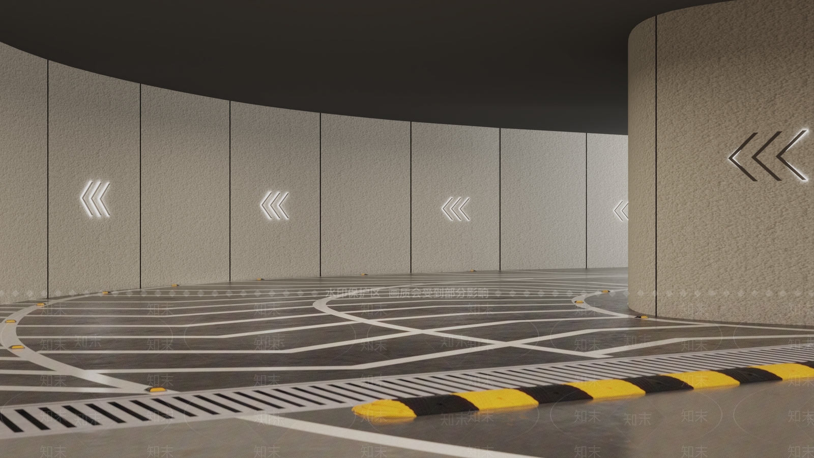 现代轻奢室内停车场3D模型下载【ID:1189235563】