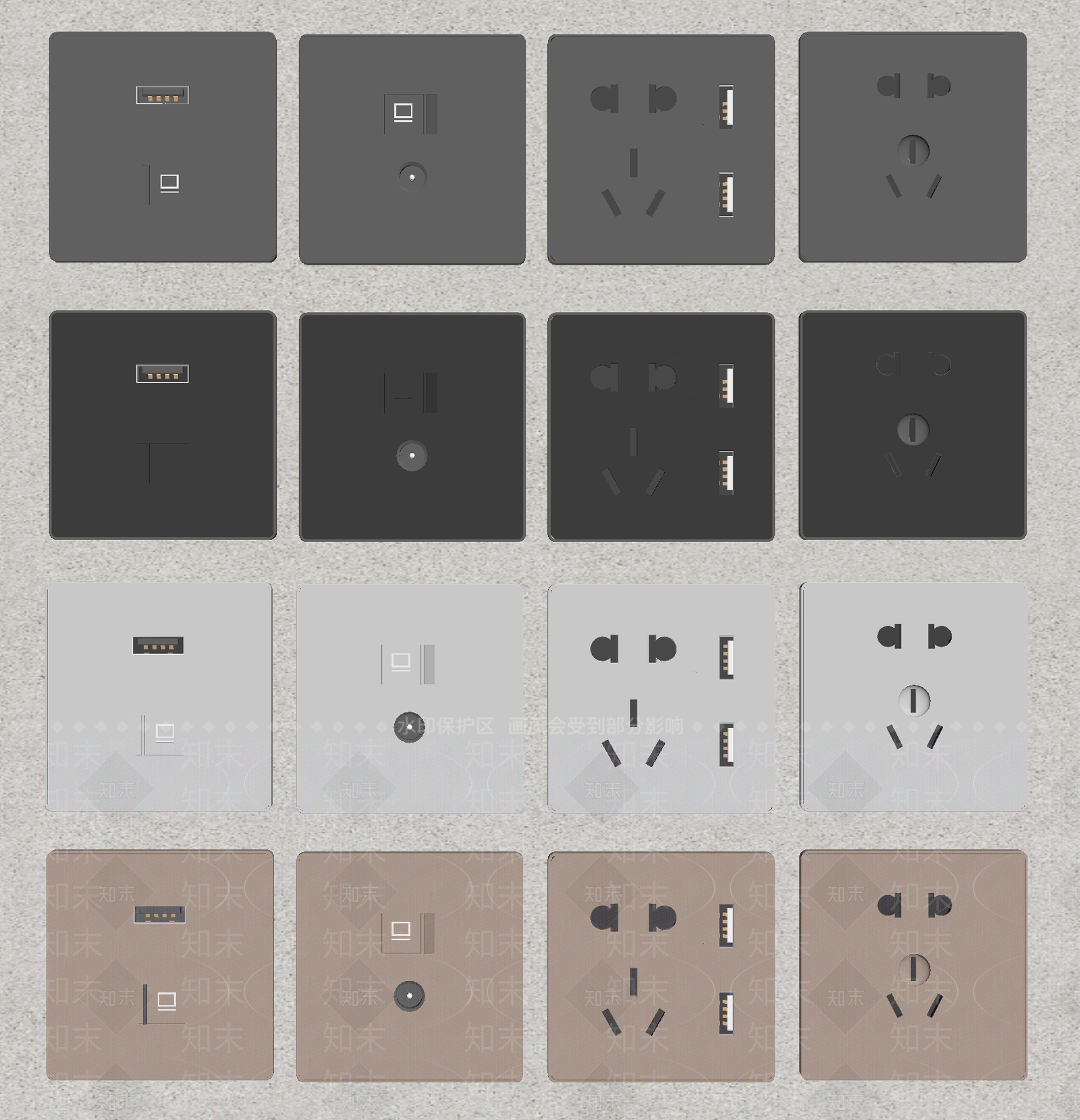 现代插座SU模型下载【ID:1189235882】