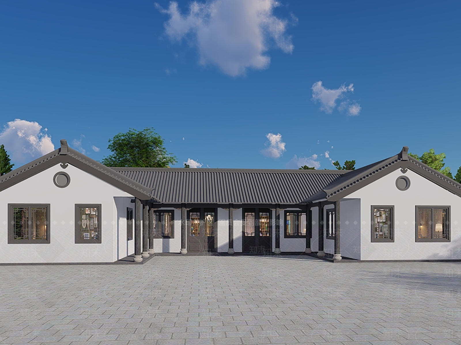 中式四合院SU模型下载【ID:1189236072】
