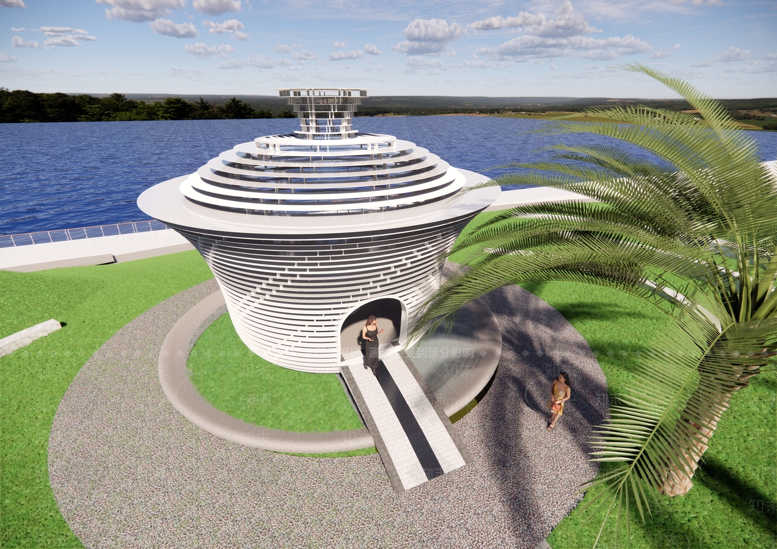 现代简约亭子SU模型下载【ID:1189238782】