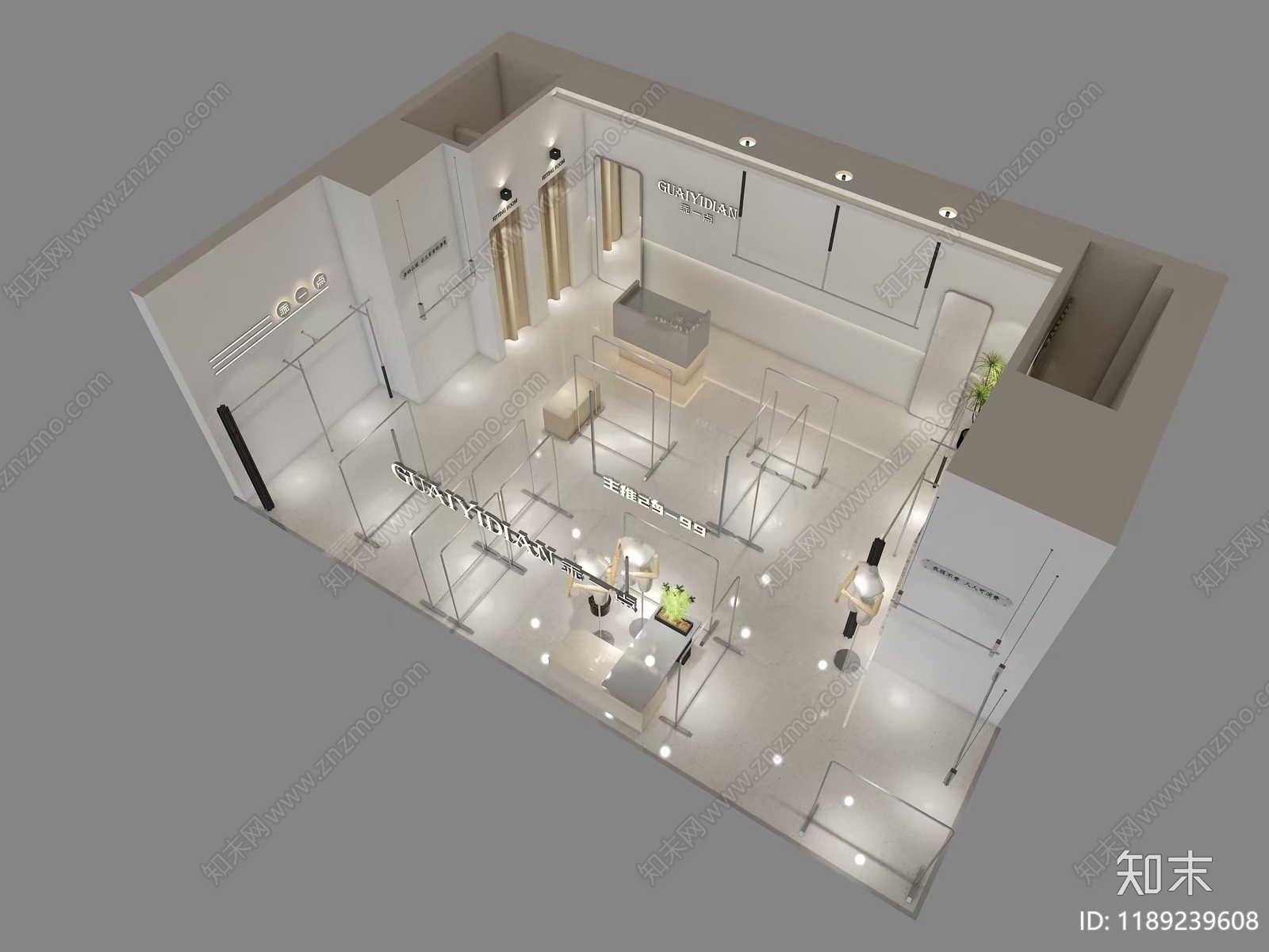 现代服装店cad施工图下载【ID:1189239608】