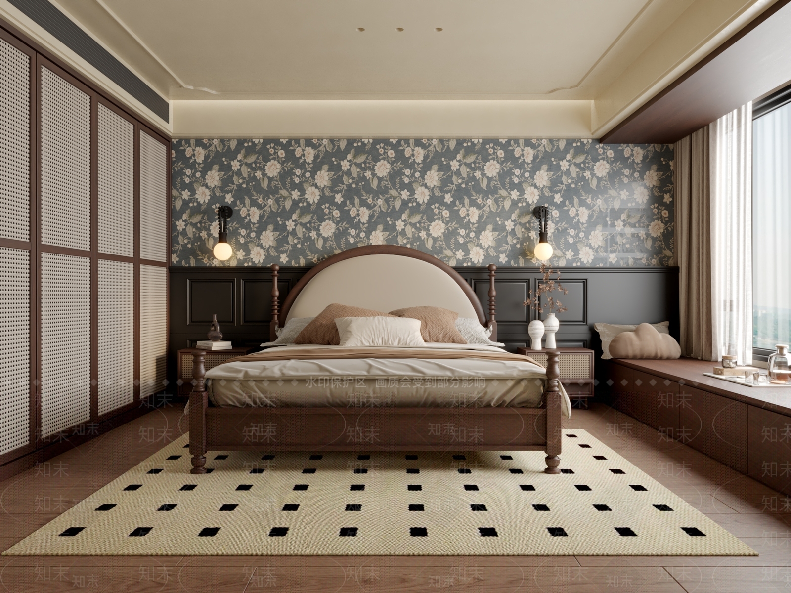 美式欧式家居卧室3D模型下载【ID:1189240229】