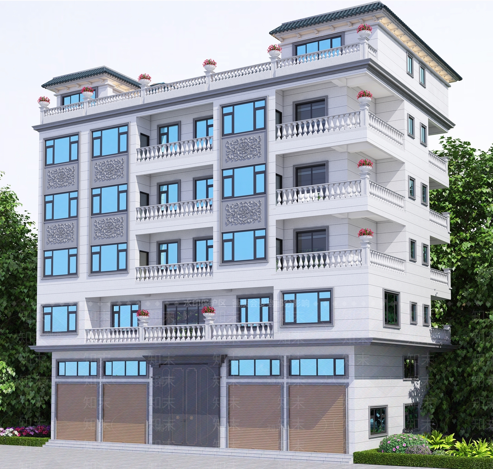 新中式中式住宅景观3D模型下载【ID:1189240709】
