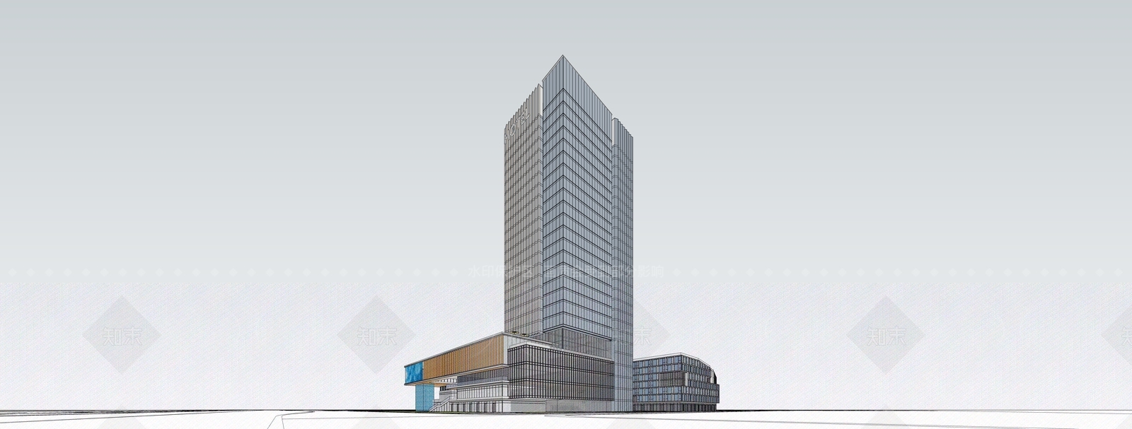 现代商场建筑SU模型下载【ID:1189246240】